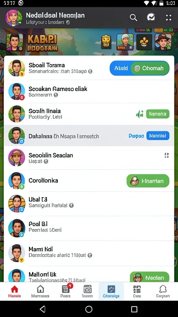 kopi4d - Fitur sosial yang memungkinkan interaksi dengan pemain lain.