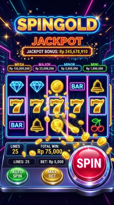 Layar utama spingold — antarmuka bersih setelah instalasi